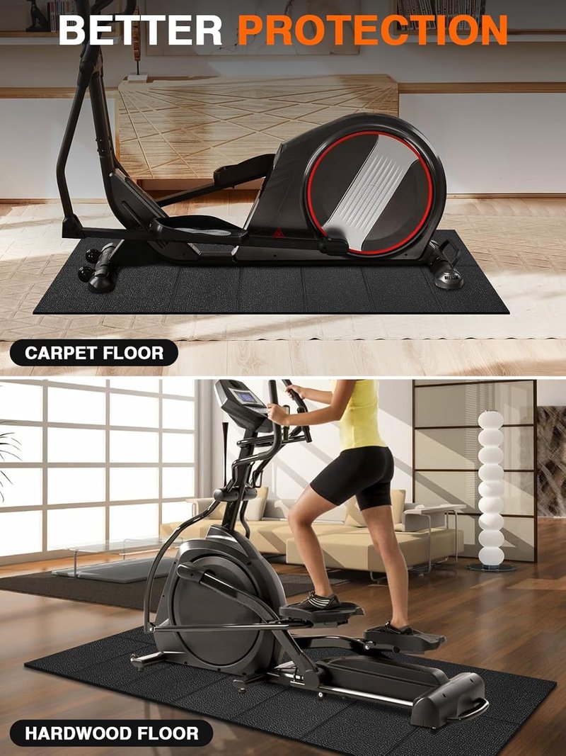 Treadmill Mat - 55"x25" Heavy-Duty Exercise Equipment Mat for Carpet & Hardwood Floors | Foldable Walking Pad Mat