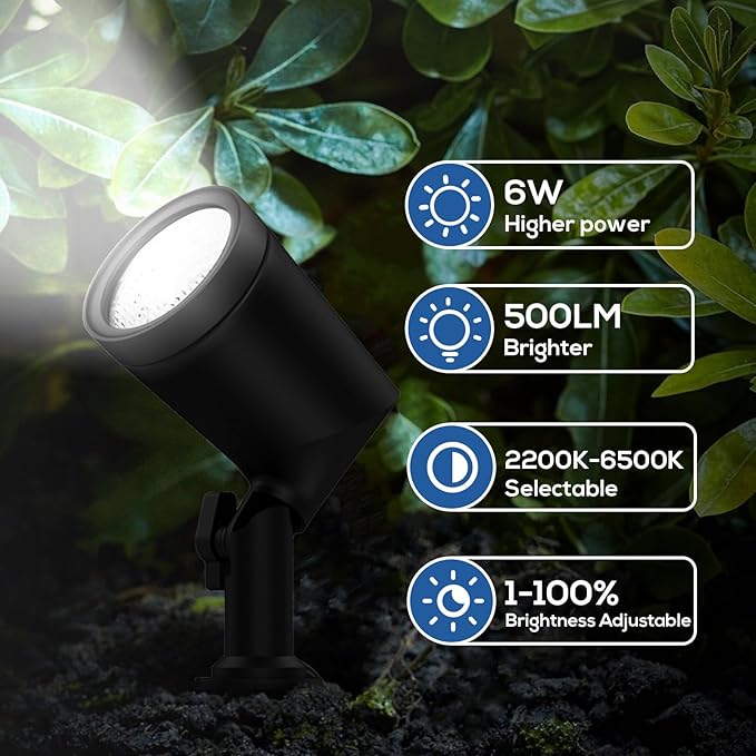 ZYAN Outdoor Waterproof IP65 Landscape Spotlights, Powered Supply Yard Garden Spot Lights for Outside Plant Tree, Landscape Lighting for Path, Patio, Walkway-8 Pack