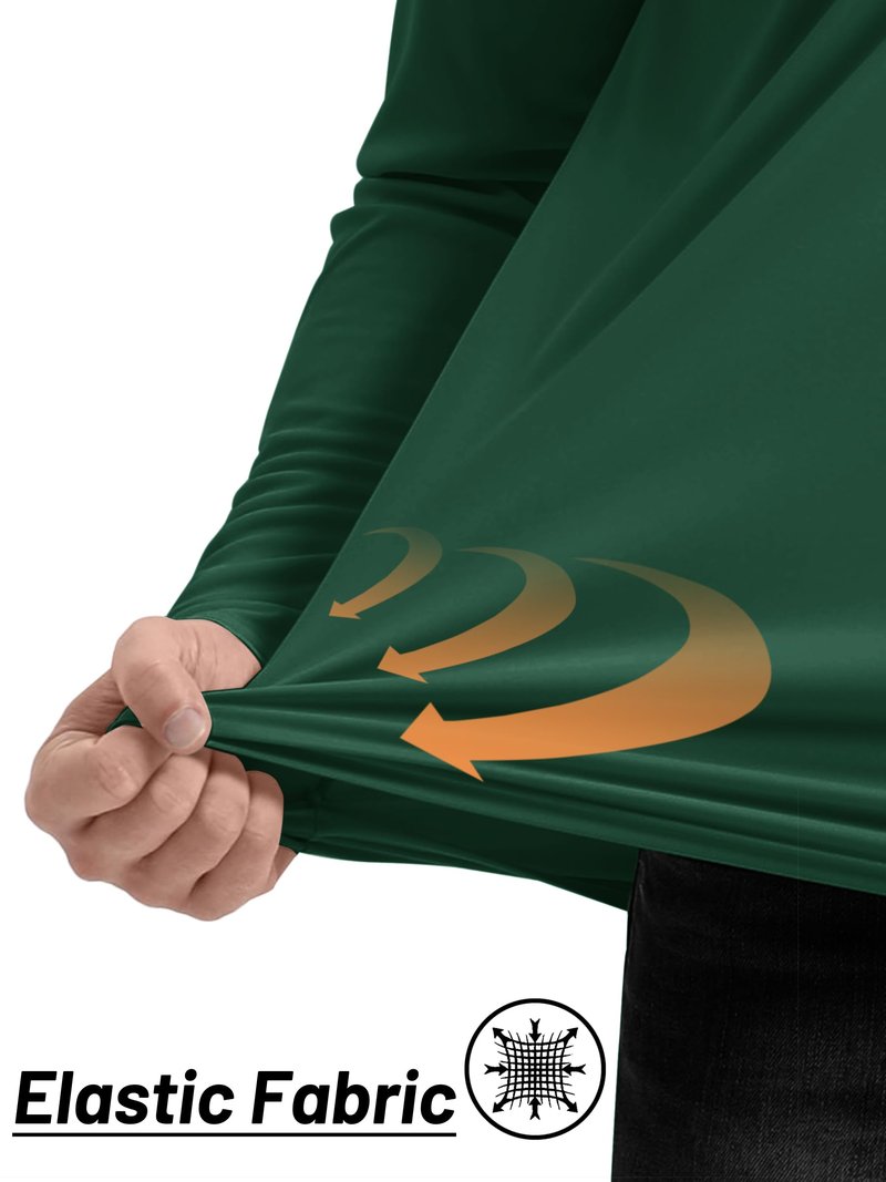 TACVASEN Running Shirts for Men Long Sleeve Uv Protection Shirts for Athletic Summer Tops for Mens Performance Rash Guard Dark Green XXL