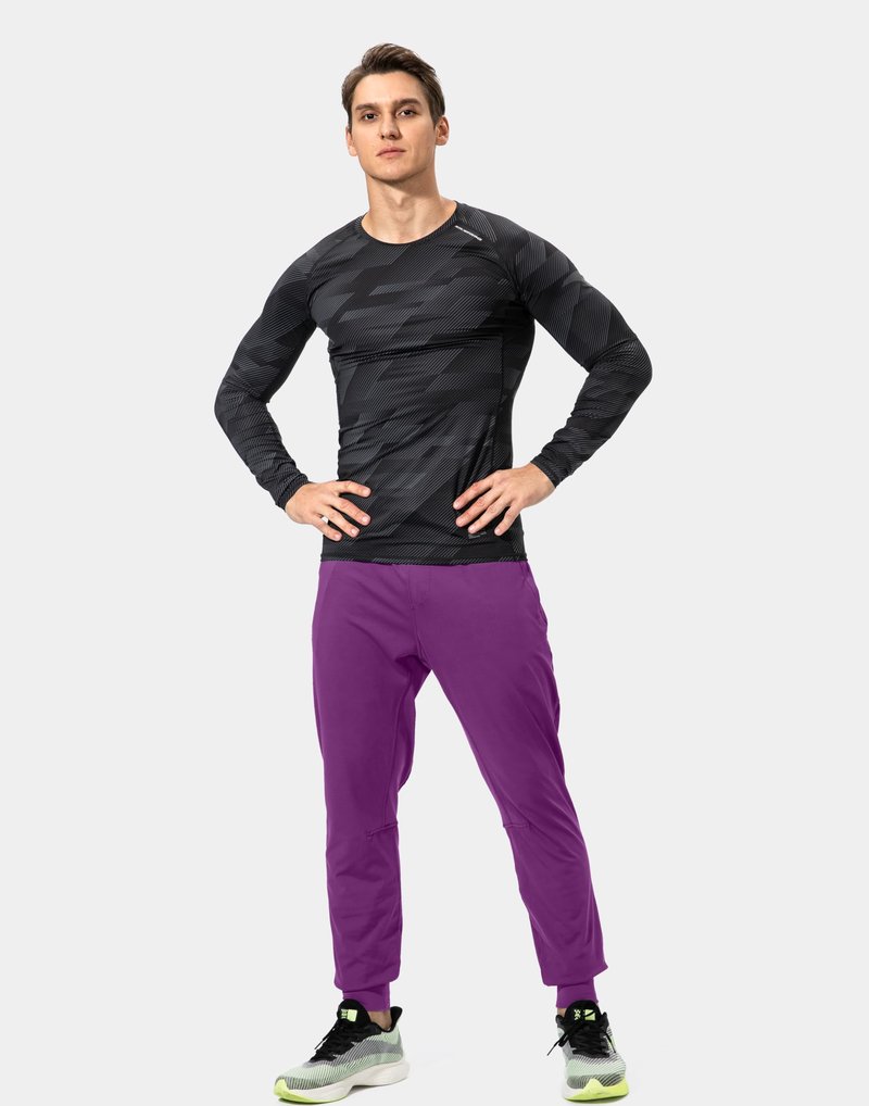 Men's Sweatpants with Zipper Pockets Athletic Pants Traning Track Pants Joggers for Men Soccer, Running, Workout (Purple, X-Small)