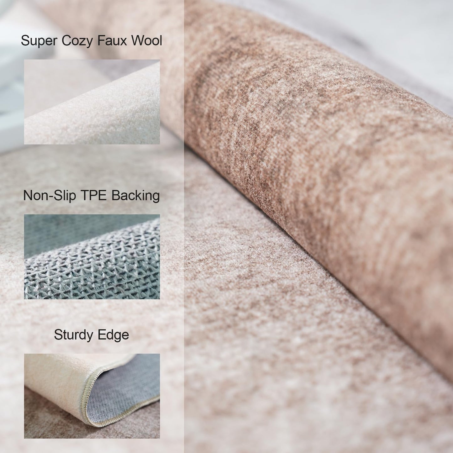 Washable Modern 2x3 Area Rug: Non-Slip Small Throw Carpet Pet Friendly Low Pile Mat for Entryway Kitchen Bedroom Bathroom Floor Stain Resistant Indoor Geometric Rug Brown/Grey