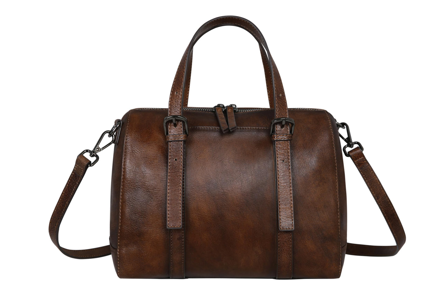 Iswee Leather Purses and Handbags Hobo Crossbody Bags for Women Vintage Purse Small Top Handle Bags Zipper Tote Bag(Coffee)