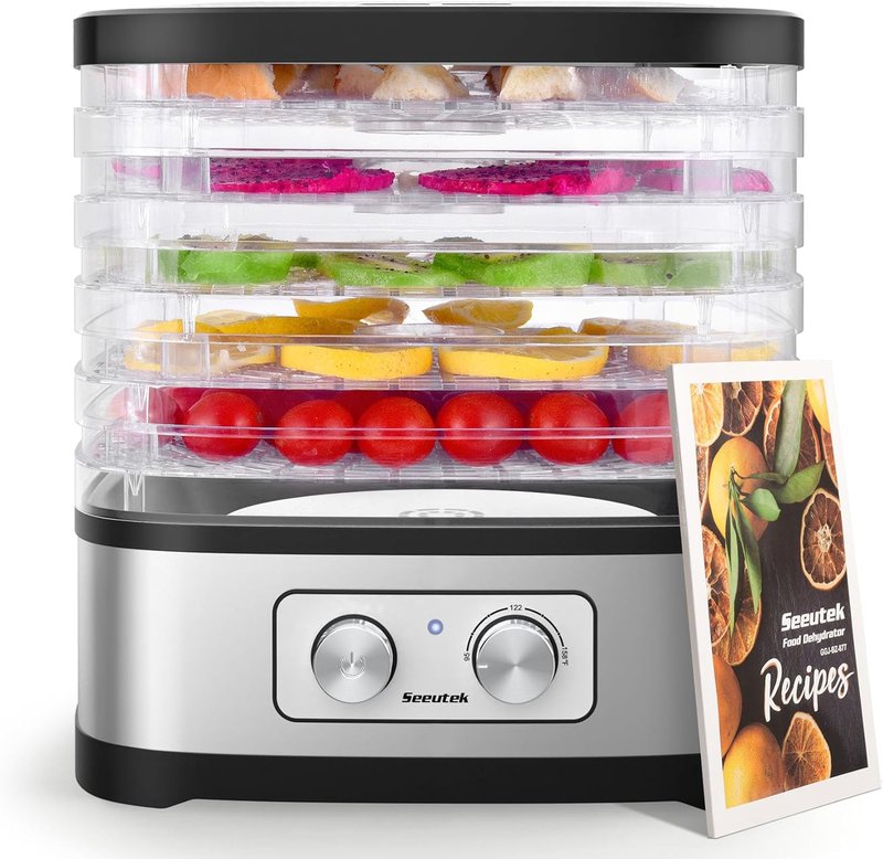 Food Dehydrator Machine - 5 BPA-Free Trays with Adjustable Temperature Control | Perfect for Jerky, Fruits & Veggies