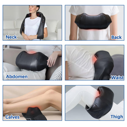 Joyset Shiatsu Neck and Back Massager with Heat,Electric Shoulder Massager for Pain Relief Deep Tissue,3D Kneading Massage with Cloth Cover Easy to Clean Best Gift for Men Women Parents