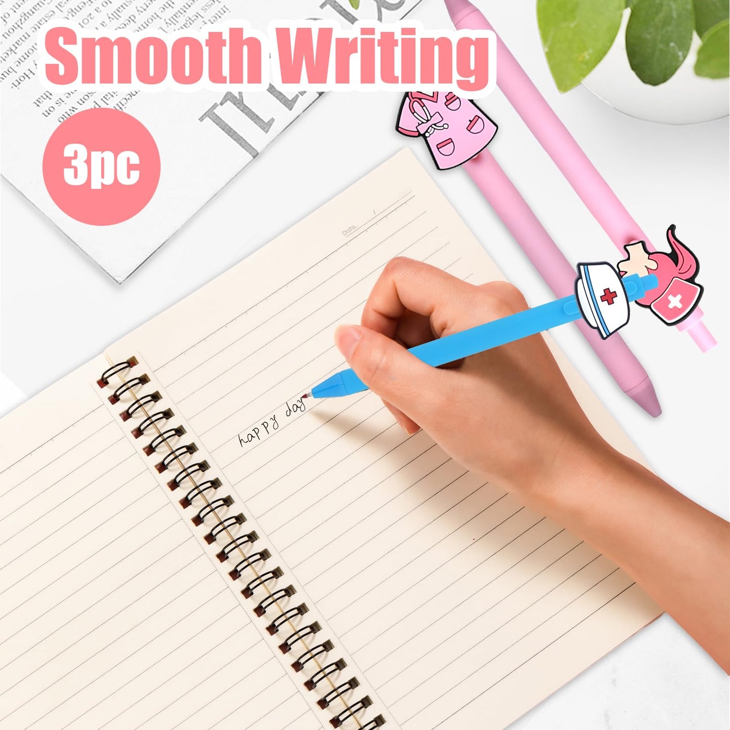 6 Pcs Nurse Week Gifts 2026 Pens Sticky Notes A5 Spiral Notebooks Makeup Bag Pencil Pouch for Nurse, Nurse Appreciation Day Christmas Birthday Gifts, School & Office Supplies for Nurse (Nurse)