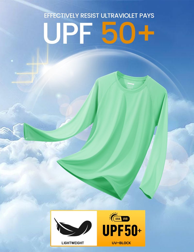 MAGCOMSEN Shirts for Men Long Sleeve Rashguard Running Quick Dry UV Protection T Shirts Sun Athletic Hiking Shirts