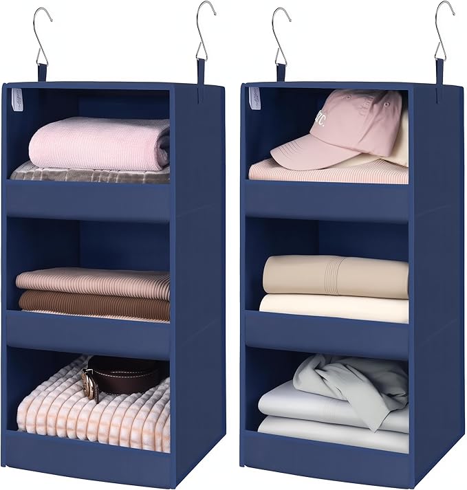 GRANNY SAYS 3-Shelf Closet Organizers and Storage, Foldable Hanging Closet