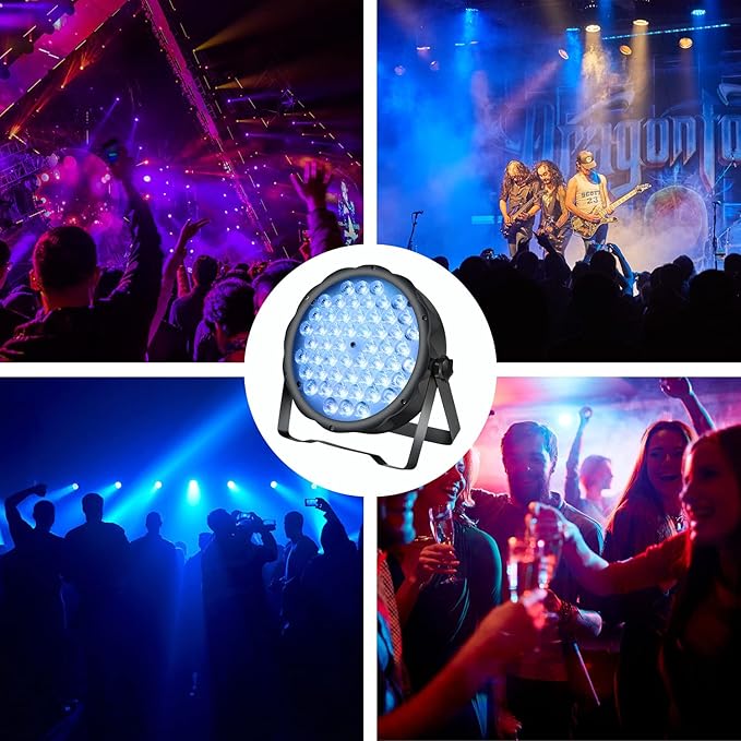 BETOPPER LED Par Lights 54 x 1.5W, RGB Stage Lights DMX DJ Lighting Sound Activated with Stand, Strobe Light & Wash Par Lighting DMX for Parties, Church, Wedding, Bars