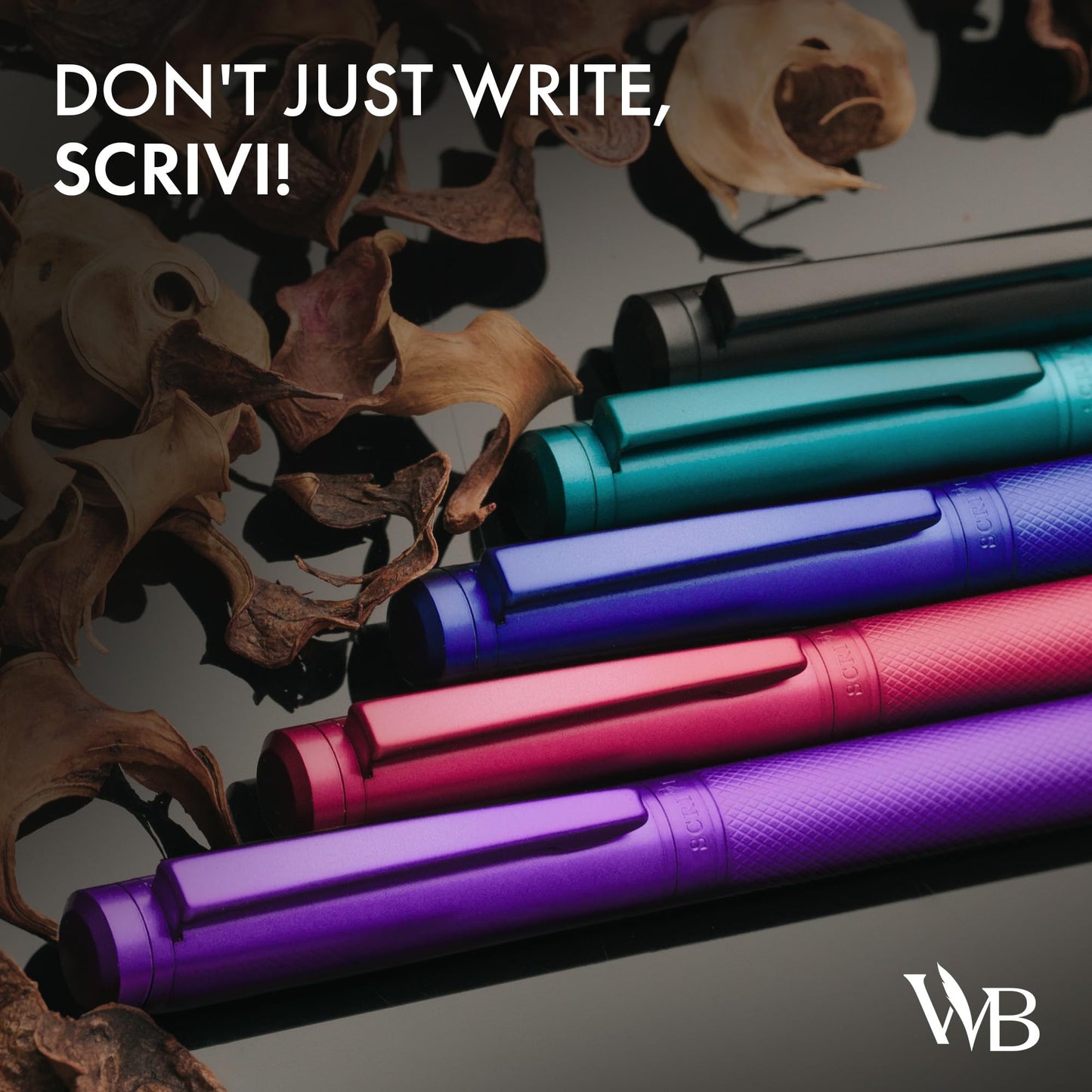 Scrivi Pens Luxury Fountain Pen Set-[Black] Fountain Pens for Writing - Smooth Extra Fine Nib - Includes Refillable Ink Converter, 5 Ink Cartridges [Black & Blue], Gift Box - Elegant Calligraphy