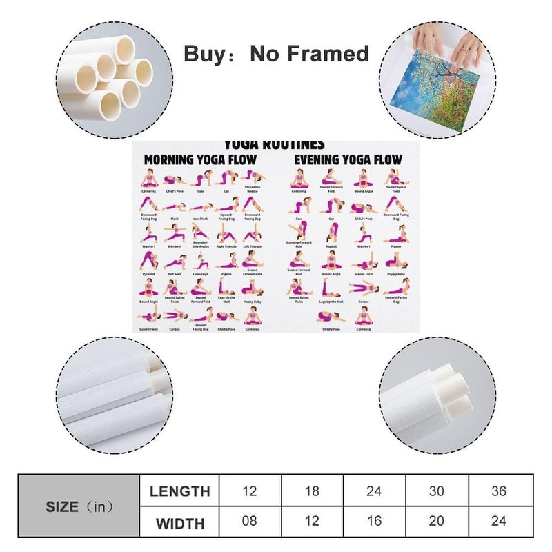 Ouyniei Yoga Poses Poster Yoga Beginner Workout Chart Home Fitness Decor Poster Wall Art Canvas Aesthetic 12x18inch(30x45cm) Unframe-style