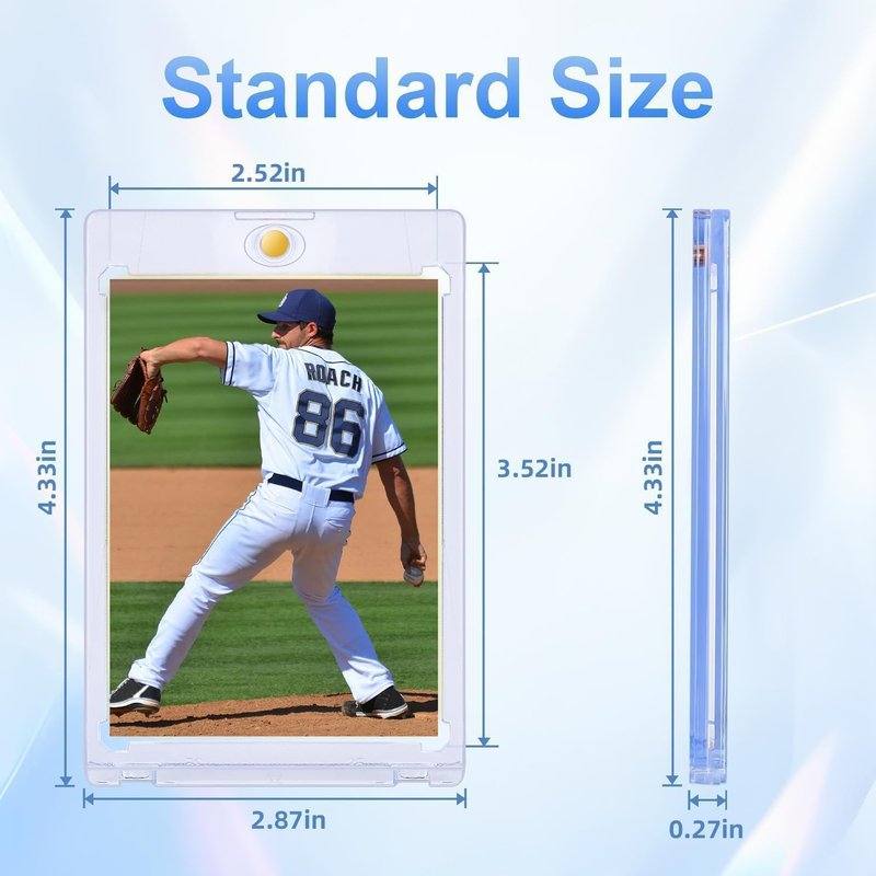 Magnetic Card Holder - 30ct One Touch Trading Card Protectors | U-V Protection Hard Plastic Display Case for Sports Cards