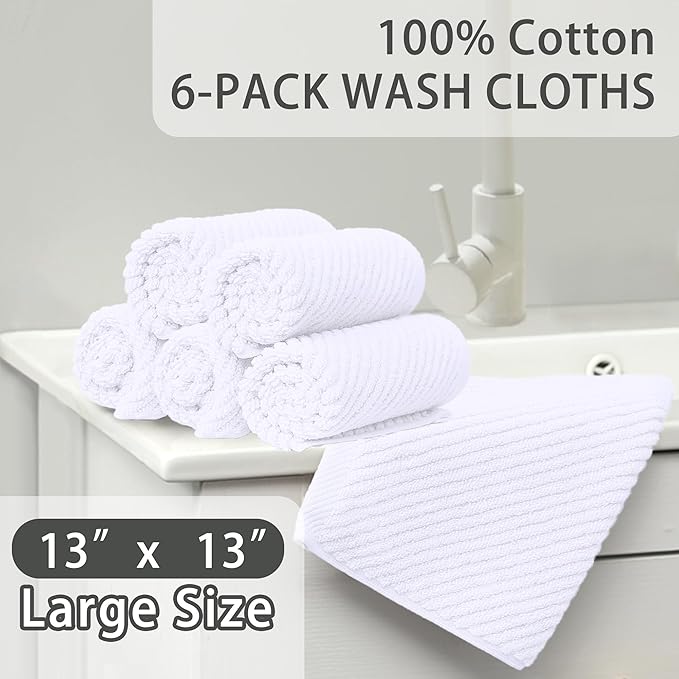 White Washcloths for Bathroom