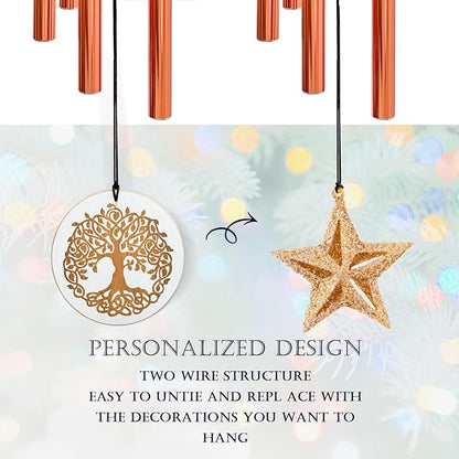 Wind Chimes for Outside Tree of Life WindChimes for Loss of Loved One,33" Memorial/Sympathy Gifts for Friend/Mother/Father,Wind Chimes Outdoor Clearance Garden Home Yard Decor(Rose Gold)
