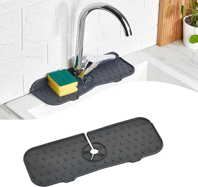 HEFA Faucet Splash Guard 14.50" x 5.50", Ø 2.45 – Silicone Faucet Mat