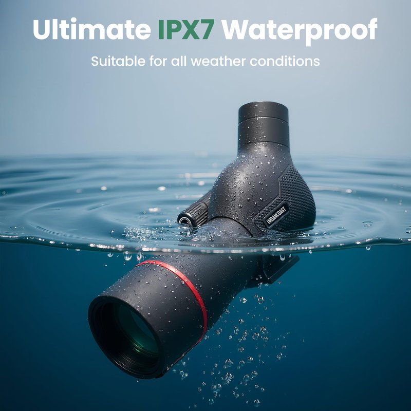 Urbancoast Spotting Scope 20-60x60mm - Waterproof IPX7 Spotter Scope with Phone Adapter and Tripod, Portable for Bird Watching Wildlife observing and Hiking, Black