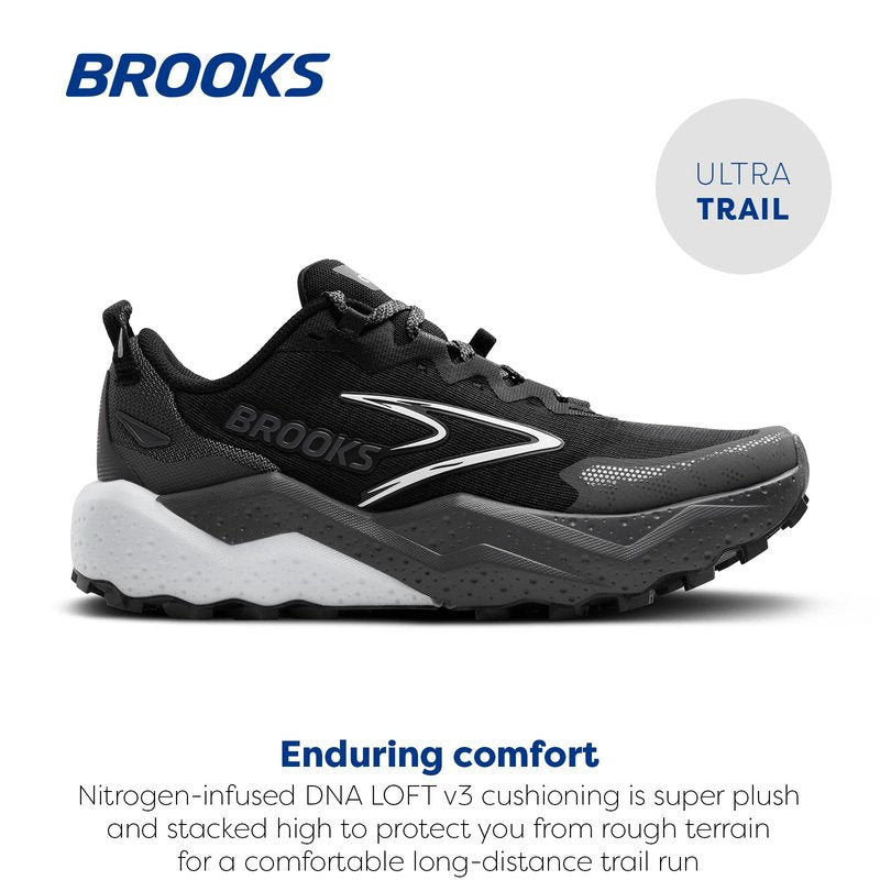 Brooks Women’s Caldera 8 Ultra Trail Running Shoe - Black/Blackened Pearl/White - 10 Medium