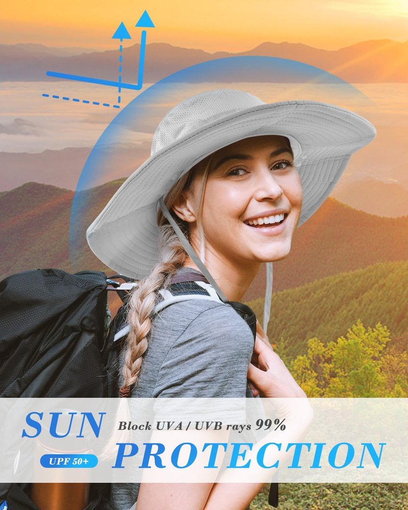 Sun Cap Fishing Hat - UPF 50+ Wide Brim Outdoor Protection | Face & Neck Flap Cover for Men & Women