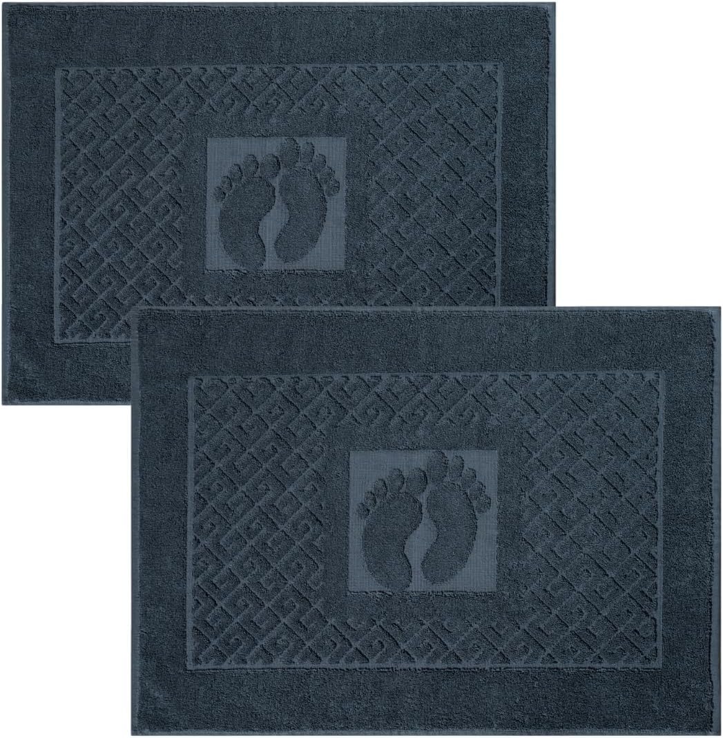 Marmaris Co. 100% Turkish Cotton Bathroom Floor Towel, 2 Pack, Soft Bath Mat Towel, Quick-Drying, Machine Washable, Absorbent, Hotel & Spa Quality, 20x27.5 (2, Grey)