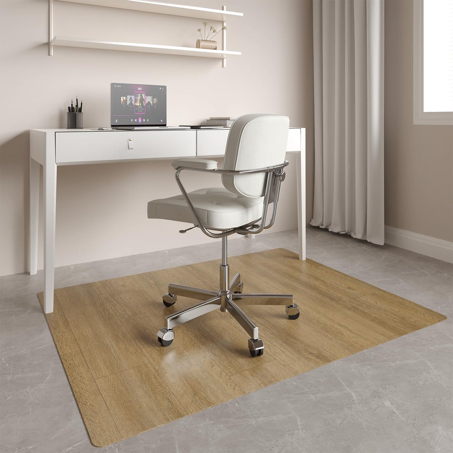 Wrinkle-Free 40"x 50" Office Chair Mat for Hardwood, Easy Glide Computer Chair Mat for Hardwood, PVC Chairs Floor Protector, Sturdy Desk Chairs Mats,Premium Floor Pad for Office, Floors Protector Mats