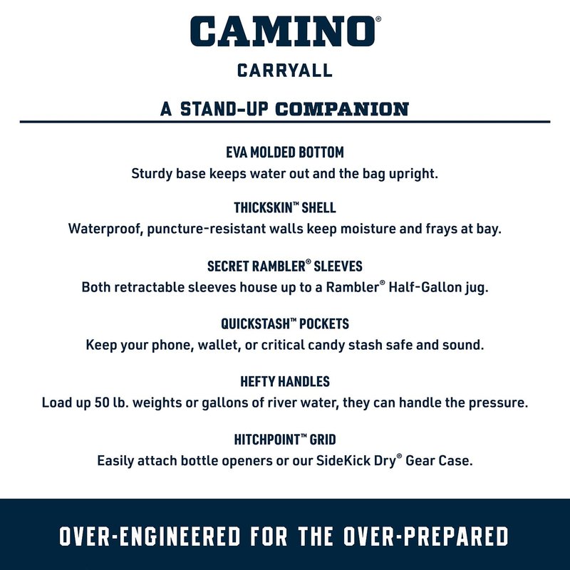YETI Camino 20 Carryall with Internal Dividers, All-Purpose Utility Bag, Navy