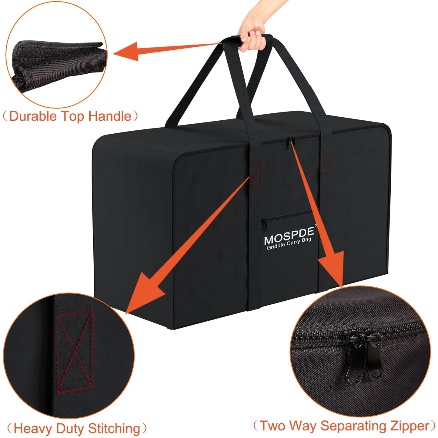 MOSPDE Grill Carry Bag Fits for Pit Boss Grills 75275, Portable Gas Grill Carrying Bag Fits Pit Boss Grills, Griddle Carry Bag 600D Heavy Duty Water-Resistant