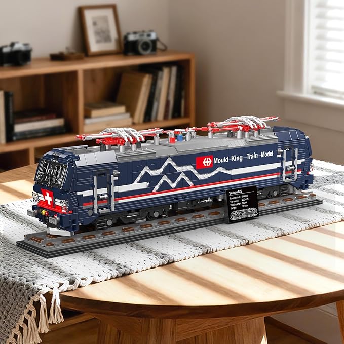 Mould King 12045 Train Model Kit 3072+ Pieces Vectron MS Electric Locomotive Building Set with Track APP/Remote Control City Train Construction Building Toys Collectible Gift for Adults and Teens