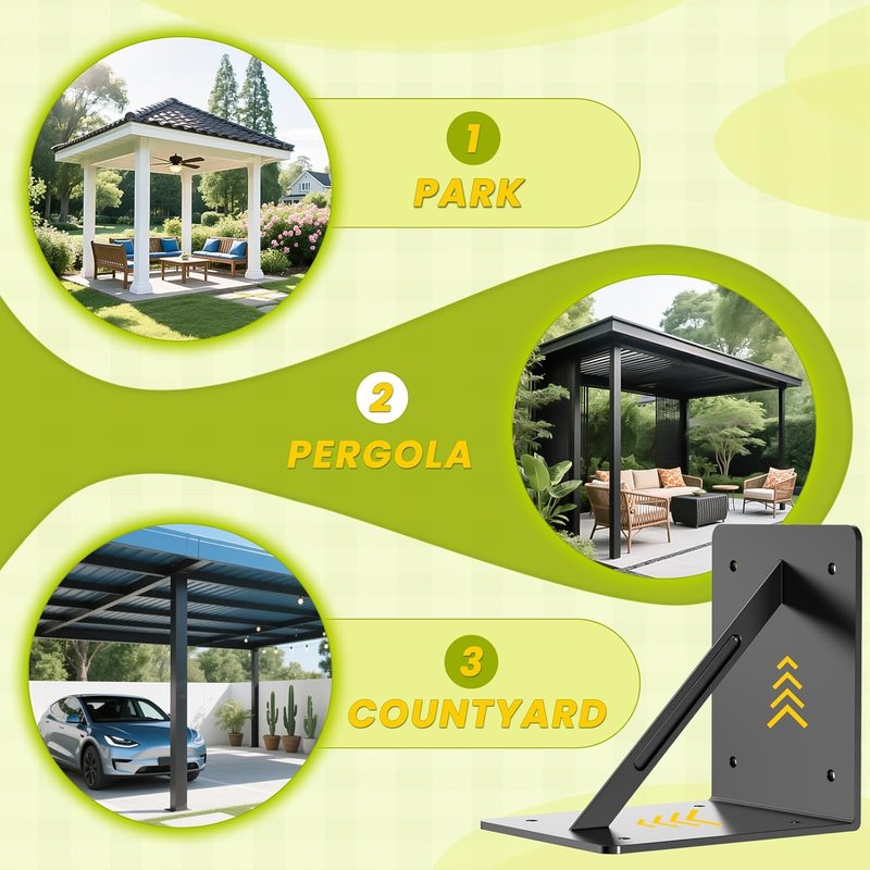Metal Corner Brackets - 8 Pcs Right Angle Brackets for Shelf & Furniture Reinforcement | 6"x 6"x 5" L Shape