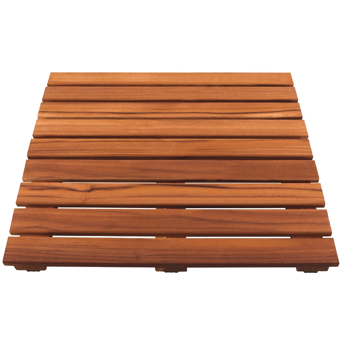 VaeFae Teak Shower Mat, Non-Slip Bath Mat, Luxury Spa Mat, Wooden Mat for Bathtub, 20 x 20 in