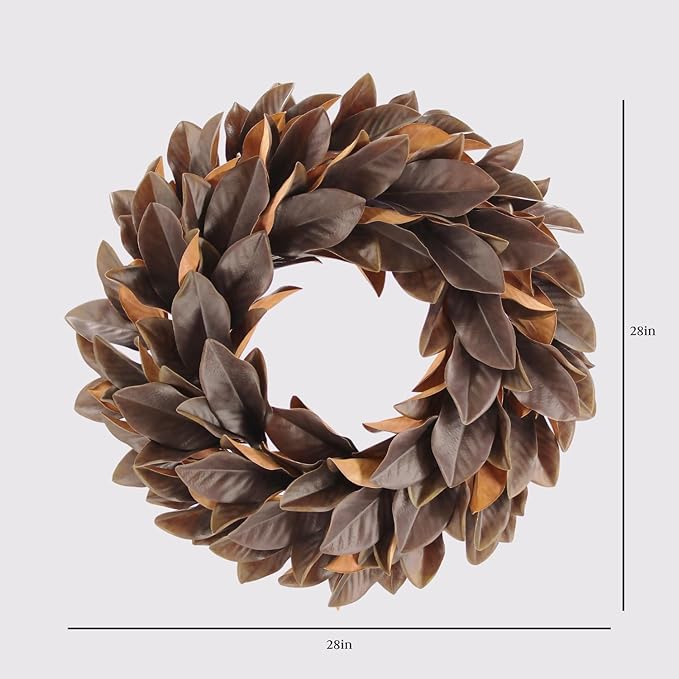 CG Hunter Holiday Collection Faux Wreath, Premium Artificial Indoor and Outdoor Large 30" Magnolia Leaf Christmas Wreath, Christmas Decorations and Holiday Greenery