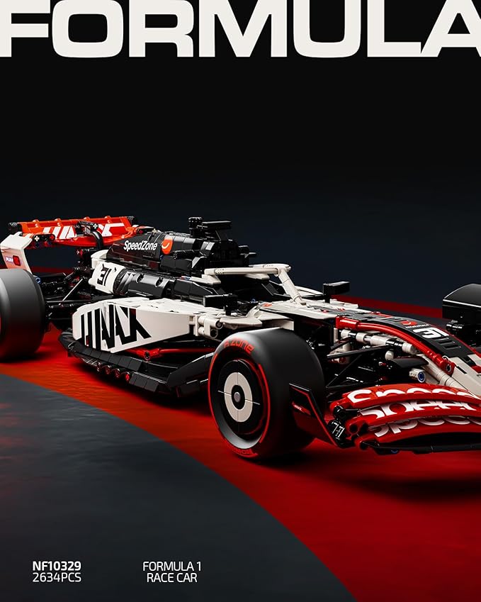 Nifeliz V25 F1 Racing Car Model Set 1:8 Scale Car Building Set for Adults Collectible and Display Gift for Racing Fans (2634 PCS NF10329)