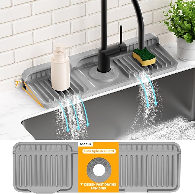14.6 inch Faucet Mat for Kitchen Sink Splash GuardKitchen Sink Faucet Mat