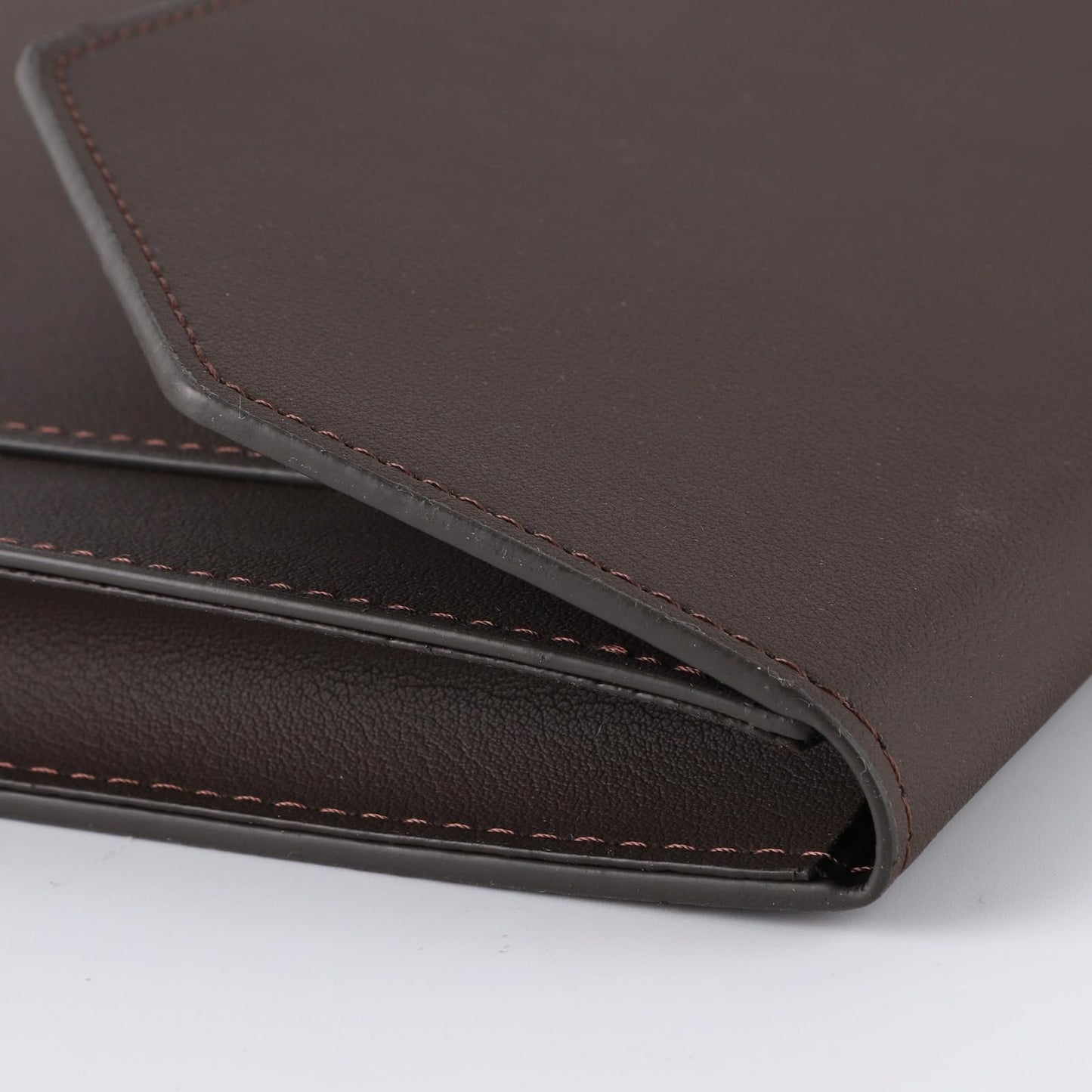 VANRA 1 Piece PU Leather Expanding File Folder Organizer Document Holder with Snap Button Zippered Pocket, Portfolio Envelope Folder Case for A4 Letter Size Paper (Dark Brown)