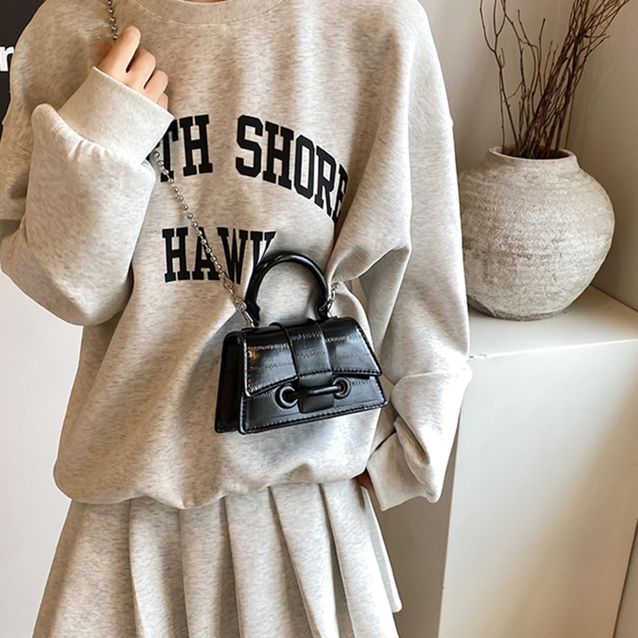Mini Crossbody Bags Women's Y2K Purses Top Handle Crossbody Bag Clutch Shoulder Handbag for Cocktail Party Prom Wedding Black