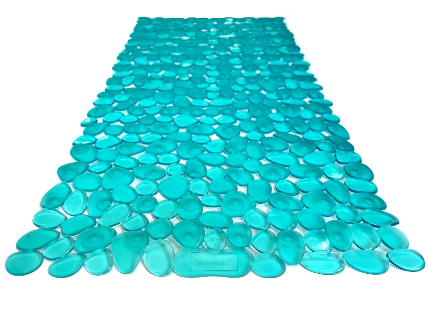 “Pebbles” Non-Slip Bathtub/Shower Mat 27.5”x14” Rectangular, Non-Toxic, Safe, Clean, Machine-Washable, Superior Grip & Drainage, Vinyl, for Smooth Floors ONLY, Transparent Turquoise
