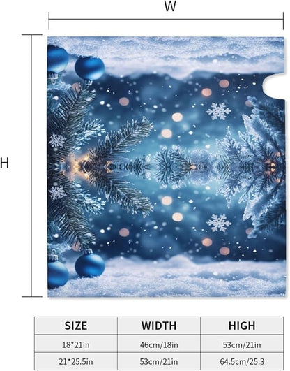 Festive Magnetic Mailbox Cover Winter Christmas Blue Ball Pattern Outdoor Mailbox Protector Holiday Seasonal Decorative Garden Yard Home Large Size 25.5 x 21 Inch