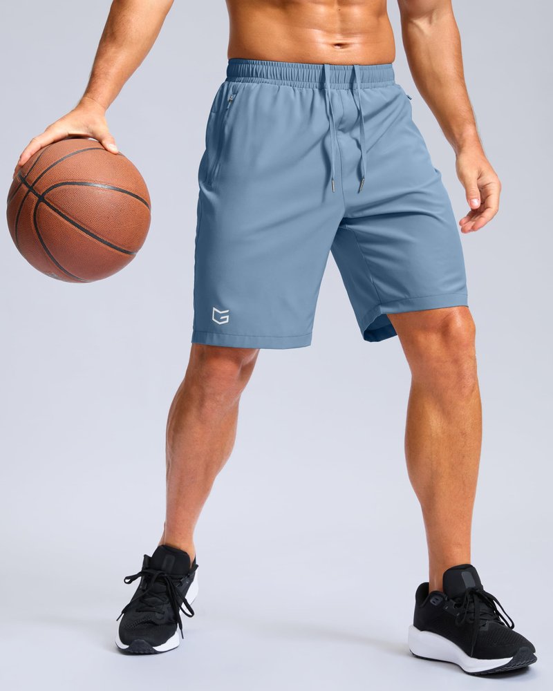 G Gradual Men's Athletic Running Shorts with Zipper Pockets Quick Dry 7"/ 5"/ 9" Workout Gym Shorts for Basketball Hiking(Federalblue,9XXL-New)