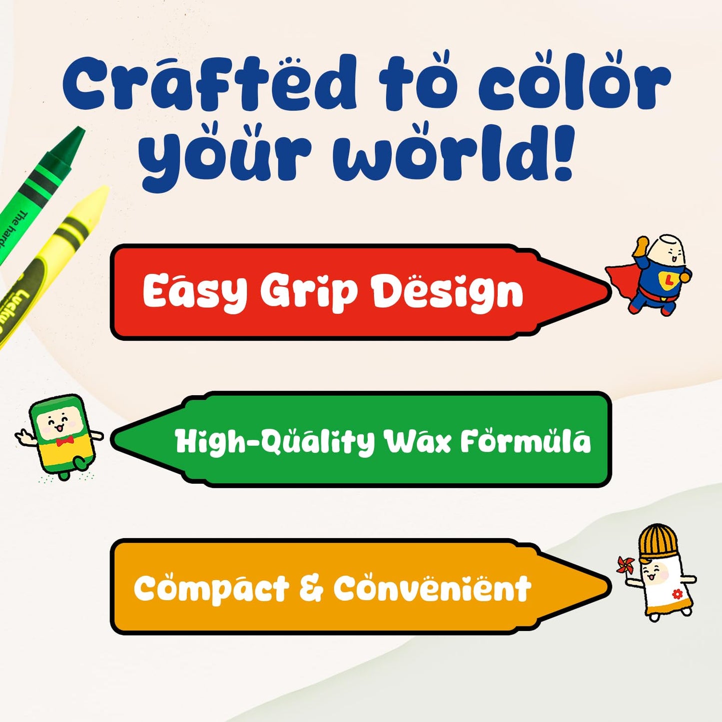 Lucky Art Crayonology wrapped Bulk Crayons Classpack (450 Regular Size wrapped, 50 each of 9 colors), Bulk School Supplies for Teachers, Kids Crayons, Arts and crafts Classroom Supplies