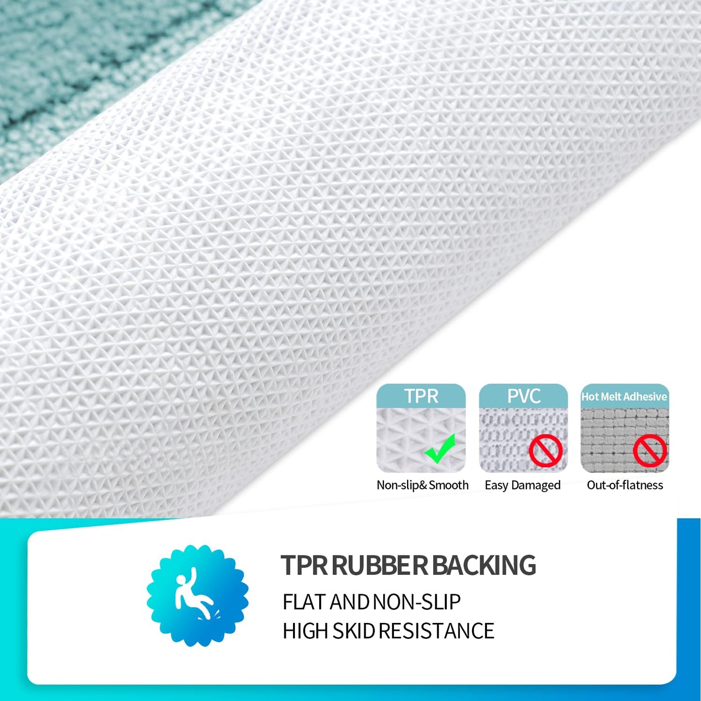 SiliPacks Bathroom Rugs 20"x20" Non-Slip Microfiber Contour Toilet Rugs U Shaped Carpet, Machine Washable Quick Dry Bath Mats for Bathroom, Bedroom and Kithchen -Turquoise