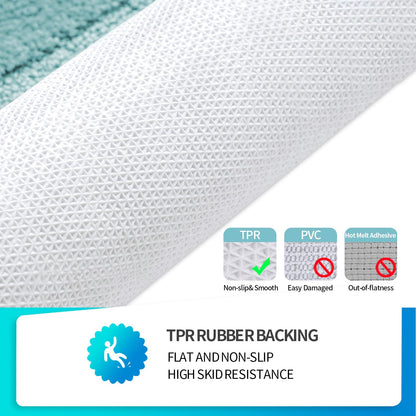 SiliPacks Bathroom Rugs 20"x20" Non-Slip Microfiber Contour Toilet Rugs U Shaped Carpet, Machine Washable Quick Dry Bath Mats for Bathroom, Bedroom and Kithchen -Turquoise