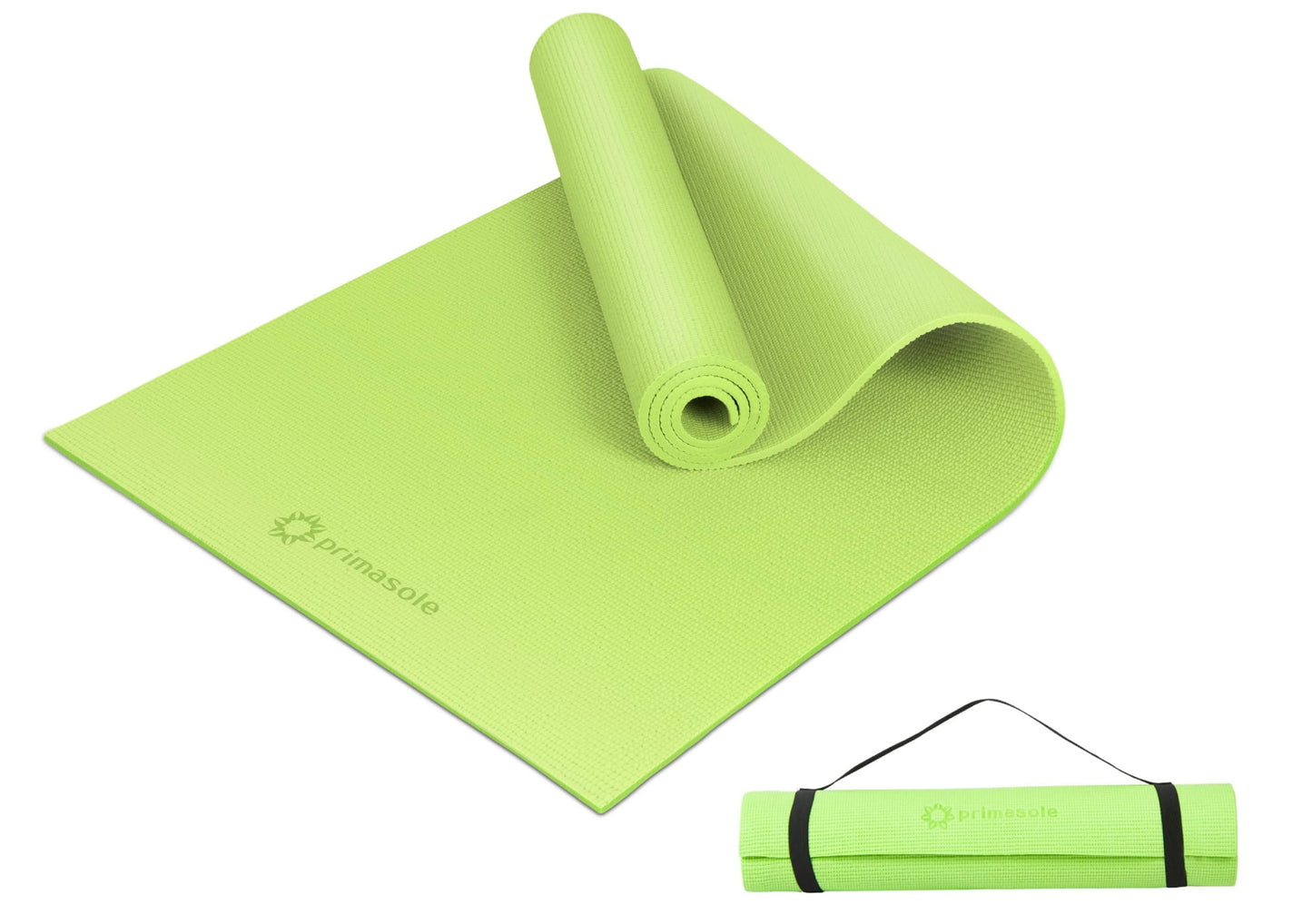 PrimasoleLight Green‌ Non Toxic Yoga Mat with Poses - 68"Lx24"Wx1/4 Inch Non-Slip Workout Mats for Home, At Home Workout Mat with Carry Strap for Yoga Pilates PSS91NH044NA