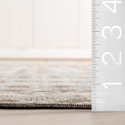 nuLOOM SpinClean Carley Beige/Ivory, 3'3" x 5', Geometric, Soft and Cozy, High Traffic, Stain Resistant, Easy Clean, Durable, Machine Washable Area Rug for Bedroom, Living Room, Dining, Entryway