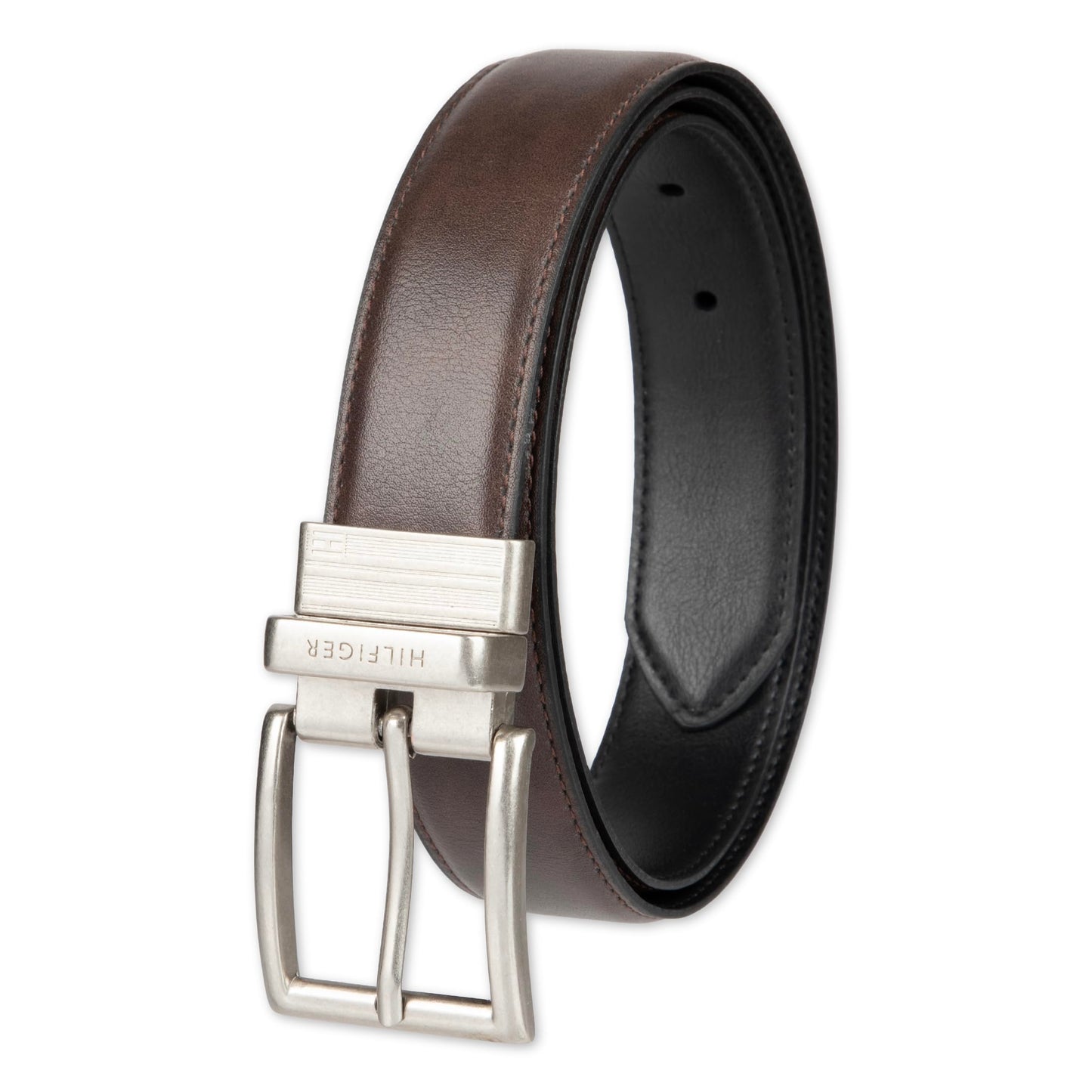 Tommy Hilfiger Men's Reversible Belt, Brown/Black, 32