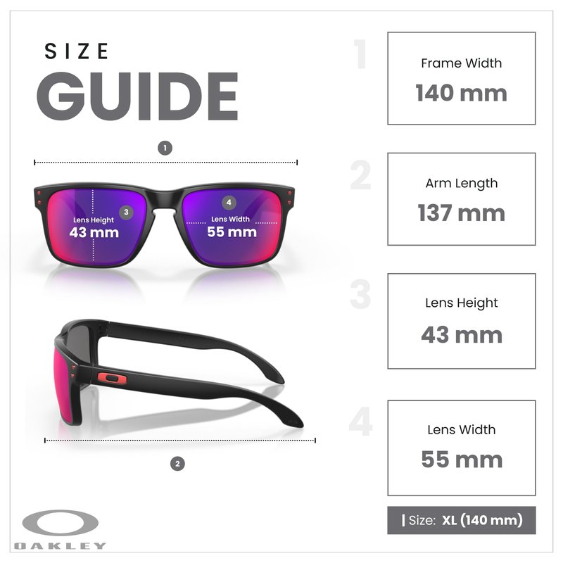 OAKLEY Holbrook OO9102 910236 Square Sunglasses For Men Matte Black/Positive Red Iridium, 55MM+ Bundle Accessory Leash Kit, Microfiber Pouch