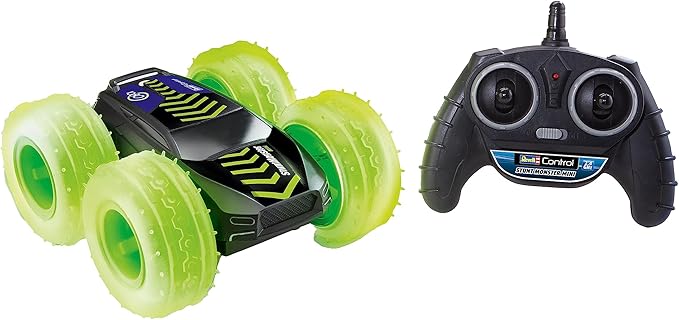 Revell Control 23509 RC Car Stunt Monster 1080 Mini 2.4GHz 4WD 4WD with Rollover Function Reversible tire with LED Remote Controlled car 24cm