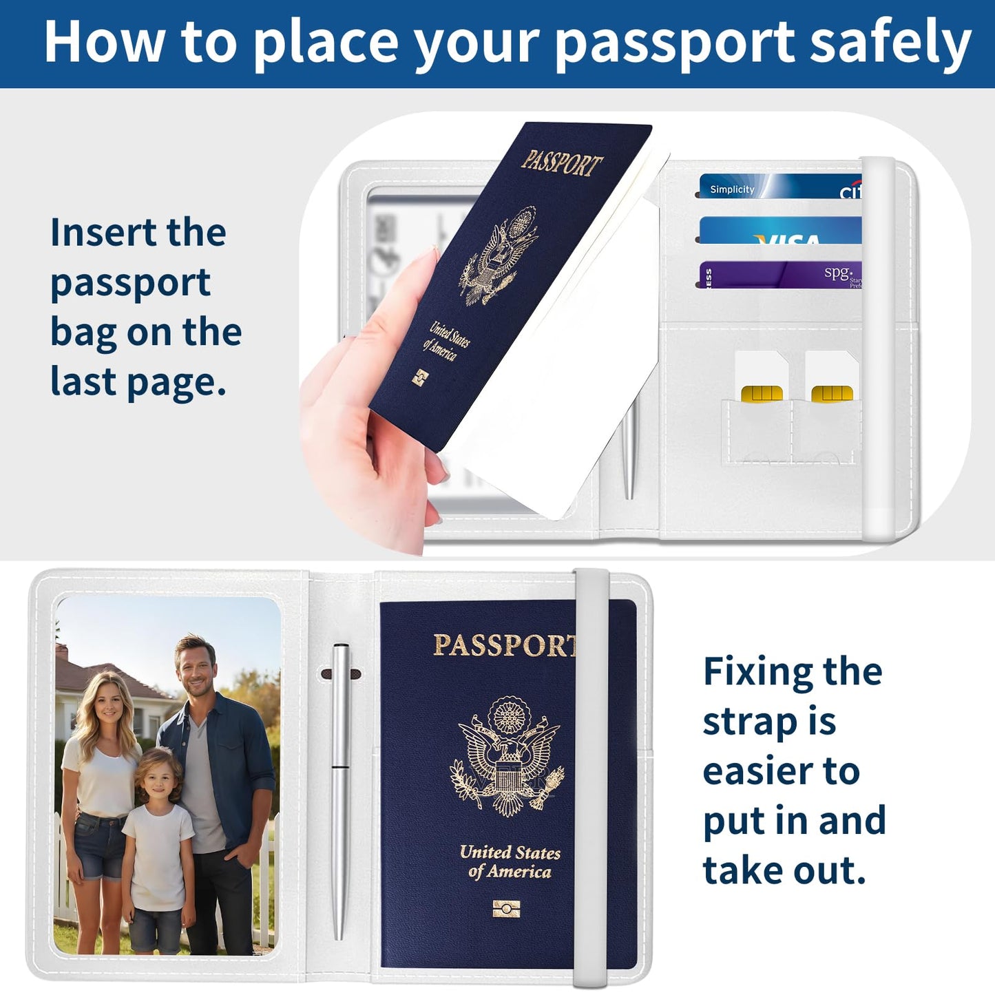 NUGGHU Passport Holder for Travel Essentials, Leather RFID Blocking Passport Wallet Cover Case, Cute Passport Book Holders for Women and Men Cute Dog Paws
