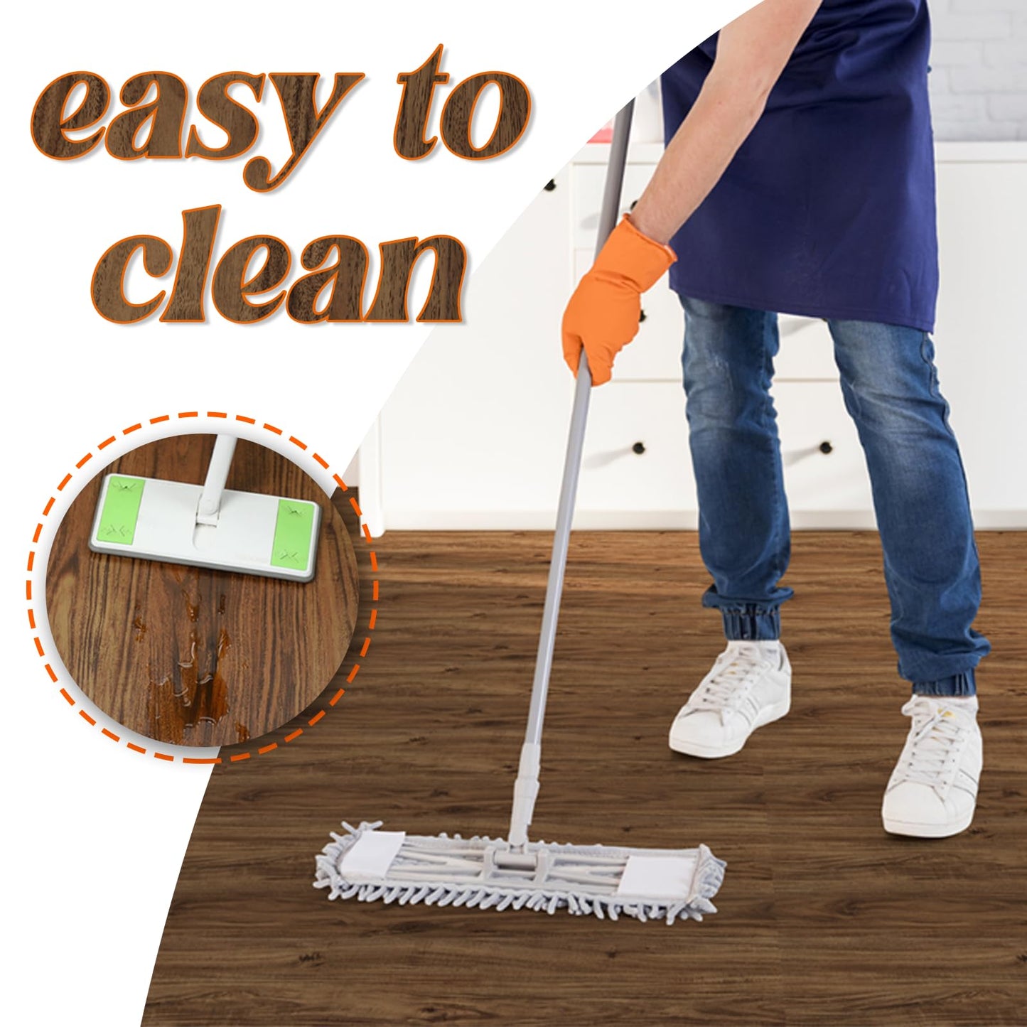 Homease Vinyl Flooring Roll 15.7" W x 393.7" L/ 43 Sq.Ft, Wood Grain Peel and Stick Floor Tiles Waterproof Wear-Resistant Vinyl Plank Flooring for Any Room, Easy DIY Flooring Solutions, Brown