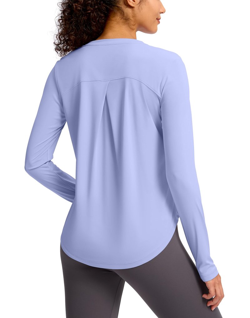 Soothfeel Women's UPF 50+ Sun Shirts Long Sleeve SPF UV Protection Rash Guard Lightweight Quick Dry Hiking Workout Tops Snow_blueXXXL