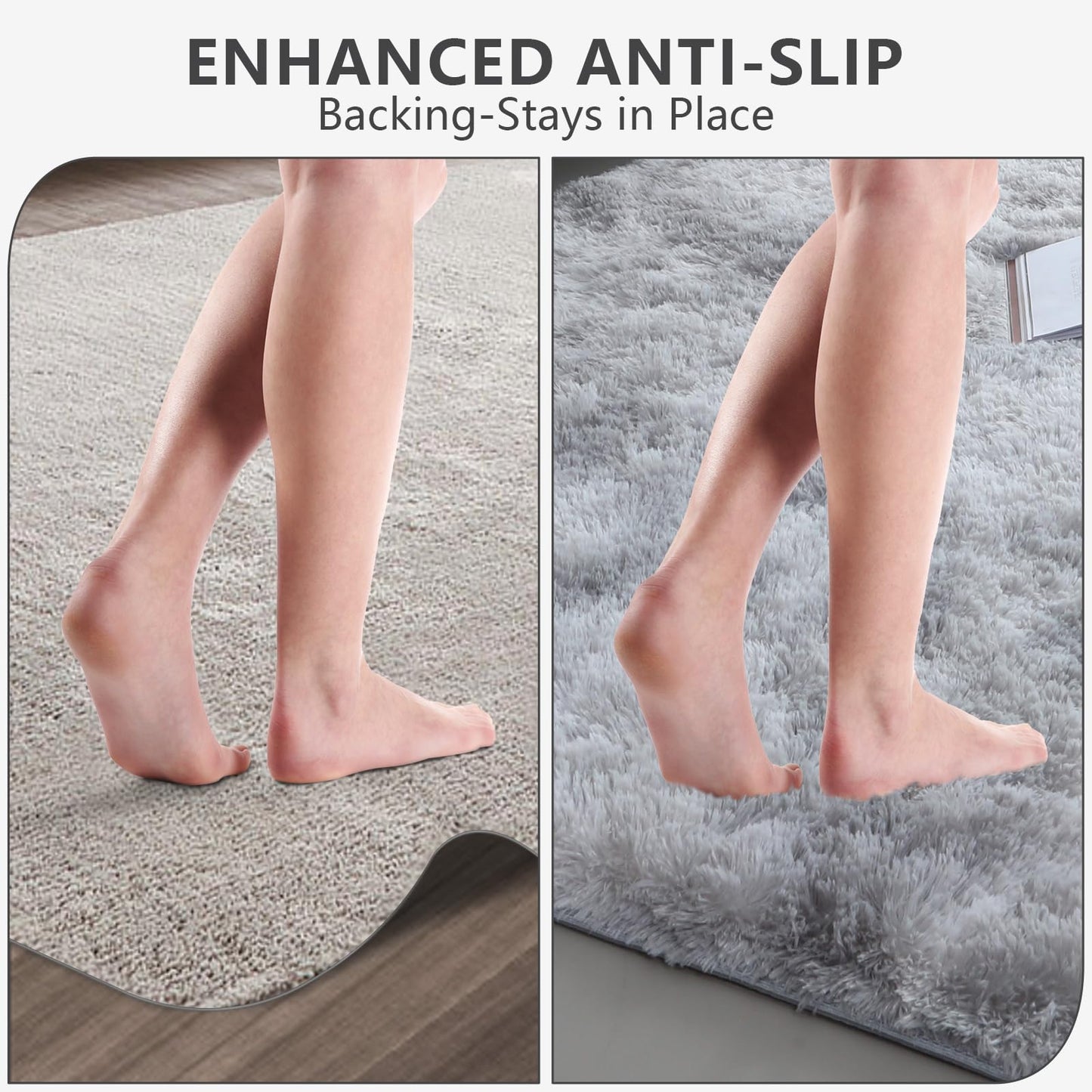 Shag Area Rugs for Bedroom Living Room,4X6 Ultra Soft Fluffy Area Rugs for Dorm, Indoor Carpet Nursery Rugs for Kids Room Home Decor,Tie-Dye Grey