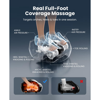 BOB AND BRAD Foot Massager Machine with Heat and Remote, Fits up to Men Size 14, Electric Shiatsu Deep Kneading Foot Massager, Relieve for Plantar Fasciitis and Neuropathy Pain