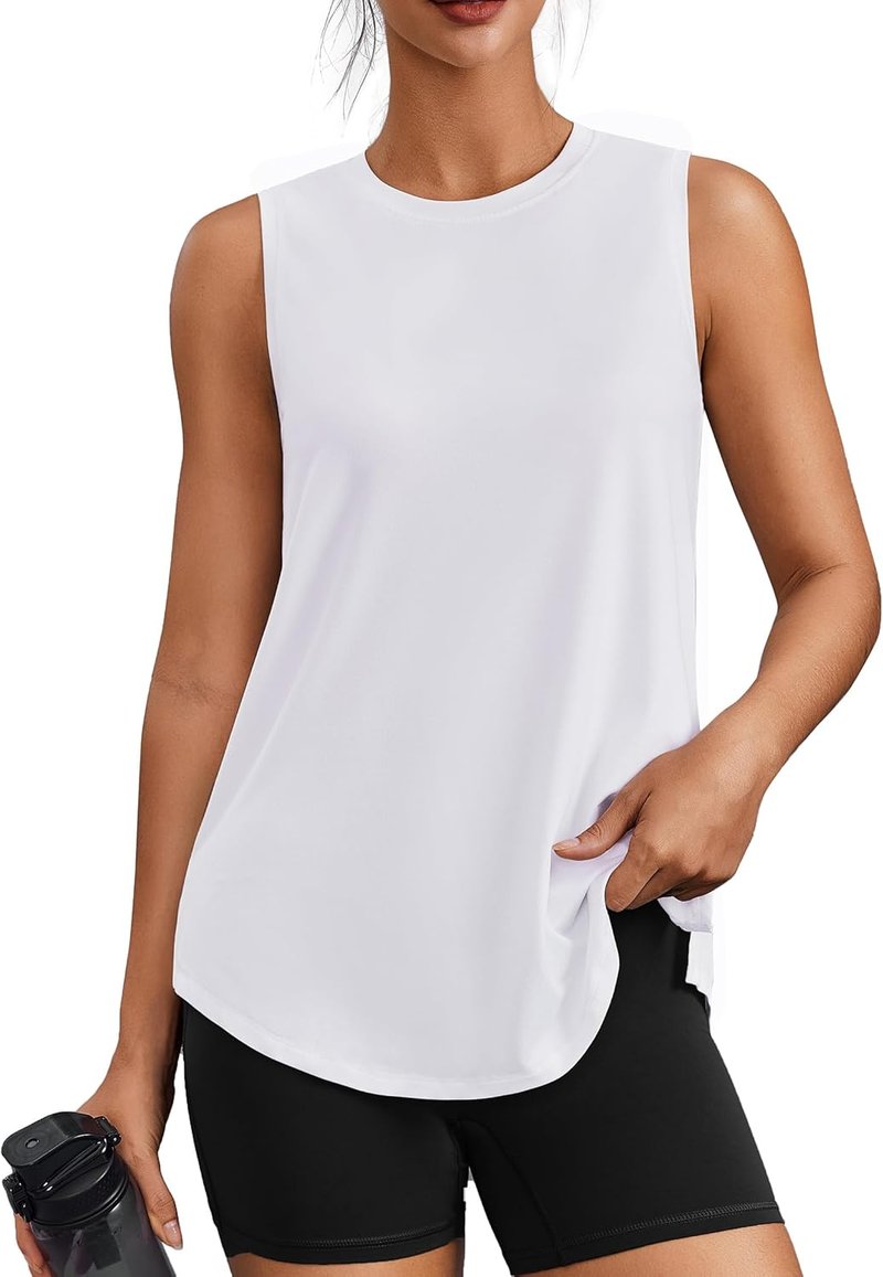 Workout Tops for Women - Sleeveless Athletic Tank with UPF 50+ Protection | Loose Fit Gym & Yoga Shirt
